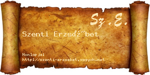 Szenti Erzsébet névjegykártya