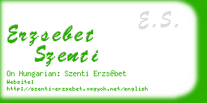 erzsebet szenti business card